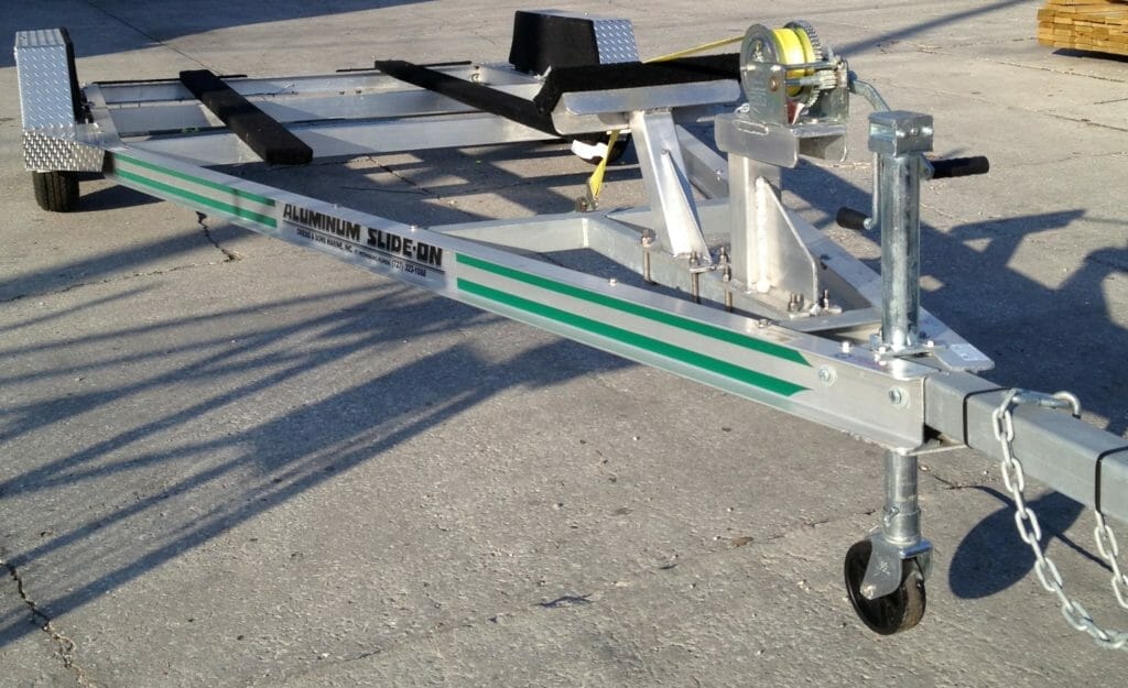 aluminum slide on airboat trailer