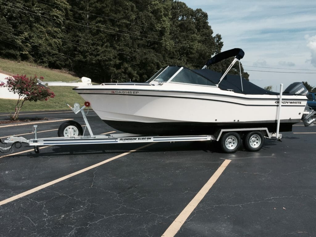 grade white aluminum slide on boat trailer