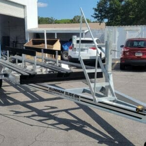 7000lb fully adjustable trailer for a pontoon or tri toon with ladder and bow stop