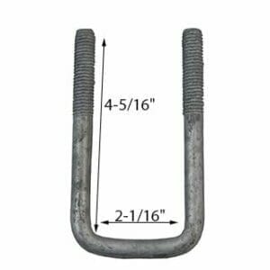 1/2" Galvanized Square U-Bolts-PY2010-1/2X2-1/16X4-5/16