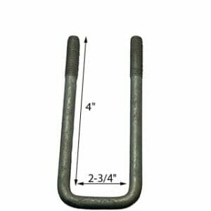 1/2" Galvanized Square U-Bolts-PY2060-UBOLT 1/2X2-3/4X4 SQ GALV