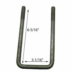 1/2" Galvanized Square U-Bolts-PY2070-1/2X3-1/16X6-5/16