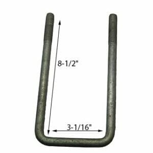 1/2" Galvanized Square U-Bolts-PY2078-1/2X3-1/16X8-1/2