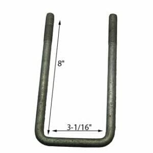 1/2" Galvanized Square U-Bolts-PY2079-1/2X3-1/16X8